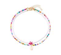 BRABOSTON Collar de conchas marinas con cuentas de moda para mujer que busca estilos personalizados e inspira joyas de estilo oceánico, talla única, como se describe, como se describe