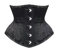 BRABOSTON Corsé deshuesado debajo del busto para mujer, corsé gótico, modelador superior, correa de modelado, cinturón adelgazante, corsés bustiers, Negro, S