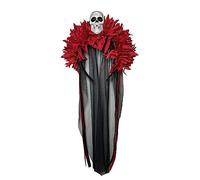 BRABOSTON Diadema de terror de encaje con calavera, suministros de decoración del hogar para niños, adultos, niñas, boda, regalo de cumpleaños, rojo, morado, mandarina, corona de flores azules, rosso