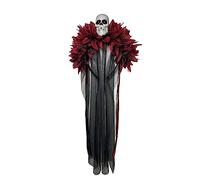 BRABOSTON Diadema de terror de encaje con calavera, suministros de decoración del hogar para niños, adultos, niñas, boda, regalo de cumpleaños, rojo, morado, mandarina, corona de flores azules, D