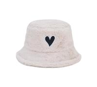BRABOSTON Gorro de felpa para mujer, resistente al viento, para viajes, camping, pescador, con diseño de corazón, para novia, para mujer, para invierno, para invierno, beige, Talla única
