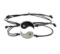 BRABOSTON Juego de 2 pulseras étnicas de cadena de muñeca para parejas y jóvenes, pulseras de amistad y parejas