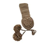 BRABOSTON Orejeras de punto con pompones, orejeras de punto para mujer, calentador de orejas de ganchillo, diadema cálida de invierno, orejeras de ganchillo, diadema para niñas, caqui, Talla única