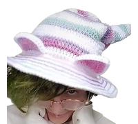 BRABOSTON Sombrero de bruja con diseño elegante de punto para fiesta de Halloween, fiesta de Año Nuevo, decoración de fondo, sombrero de bruja de Halloween, color, Talla única