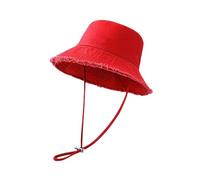 BRABOSTON Sombrero de pescador para niñas, a la moda, desgastado, casual, para deportes, gimnasio, montaña, camping, actividades al aire libre, pescador, Rojo brillante, Talla única