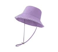 BRABOSTON Sombrero de pescador para niñas, a la moda, gastado, casual, para deportes, gimnasio, montaña, camping, actividades al aire libre, pescador, morado claro, Talla única