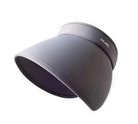 BRABOSTON Sombrero de sol plegable de papel reutilizable para mujer, ofrece una protección solar superior para todas las edades, gorro ajustable para cola de caballo, gris, Talla única
