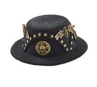 BRABOSTON Steampunk - Sombrero de bolos Steampunk, sombrero de bolos para viajeros del tiempo, gay, accesorios de Halloween, Negro, Talla única