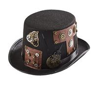 BRABOSTON Steampunk - Sombrero de bolos Steampunk, sombrero steampunk, viajero del tiempo, fiesta de Halloween, accesorios superiores para viajeros del tiempo