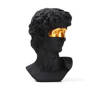 BRABUD Máscara Griega David Man Busto Estatua Resina Negro Oro clásico Romana Escultura Arte Moderno Oficina casa Estudio estantería decoración Regalo Coleccionable TQGJBS333