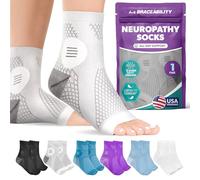 Bracability Neuritis perimetral de calcetines,compresión sin mangas para el dolor de tobillo causado por lesiones nerviosas en el pie, Fascitis plantar para aliviar stents(S)