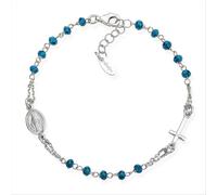 Bracciale Rosario AMEN BROBBL3 in Argento 925 Rodiato con Grani Sfaccettati