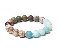 Braccialetto Di Perline Di Pietra Naturale Da 10 Mm In Cristallo Da Uomo, Fatto A Mano, con Perline Di Pietra Rotonde, Gioielli per Donne, Regali per Uomo, Set Regalo Da Uomo Da 2,19 Cm, Braccialetti