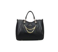 Braccialini Amy - Bolso de mano grande con asas dobles y correa para el hombro con logotipo, extraíble y ajustable, diseñado para acompañar con elegancia cada momento del día, Negro , Talla única