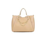 Braccialini Amy - Bolso de mano grande con asas dobles y correa para el hombro con logotipo, extraíble y ajustable, diseñado para acompañar con elegancia cada momento del día, beige, Talla única