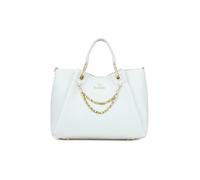 Braccialini Amy - Bolso de mano grande con asas dobles y correa para el hombro con logotipo, extraíble y ajustable, diseñado para acompañar con elegancia cada momento del día, Color blanco., Talla