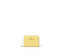 Braccialini Basic Cartera de piel de color amarillo modelo zip around mini, con logatura dorada frontal. Un bolsillo interior con cremallera para la moneda., amarillo, 13x9.5x2.5 cm, informal