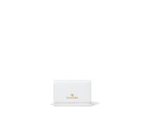 Braccialini Basic Cartera de piel de color beige, modelo continental medio con el logo en relieve dorado., Color blanco., 14x10x4 cm, Casual