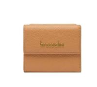 Braccialini Basic Cartera modelo continental pequeño, de piel de color dorado con el logo en relieve dorado.