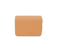 Braccialini Basic Cartera pequeña de piel de color dorado con el logotipo en relieve dorado.
