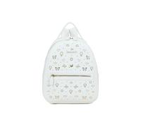 Braccialini Beth Strass Mochila de color galleta con correas ajustables para mayor comodidad y versatilidad. El diseño está adornado con un resplandor de tachuelas doradas que representan corazones