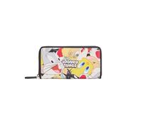 Braccialini Cartera larga con cremallera de la icónica línea ALL FRIEND-LOONEY TUNES diseño minimalista con un extraordinario toque de alegría que retrata a los protagonistas del fantástico ca, Negro