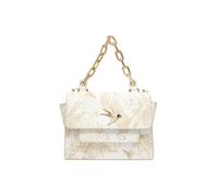 Braccialini Graziella Lily Un cuento refinado grabado en la piel del dólar blanco, donde las aves exóticas y las golondrinas se entrelazan en delicados tonos dorados claros, creando una impresión