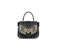 Braccialini Rock El atemporal bolso de mano negro se convierte en un manifiesto de estilo atrevido. Esta creación se caracteriza por una escenográfica "lluvia" de tachuelas y puntos de luz que, Negro