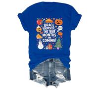 Brace Yourself The BER Months are Coming - Camiseta gráfica con cuello redondo y cuello en V, azul real, M