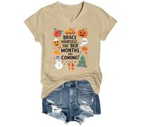 Brace Yourself The BER Months are Coming - Camiseta gráfica con cuello redondo y cuello en V, Caqui-vt-1, XL
