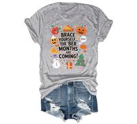 Brace Yourself The BER Months are Coming - Camiseta gráfica con cuello redondo y cuello en V, gris, L