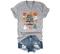 Brace Yourself The BER Months are Coming - Camiseta gráfica con cuello redondo y cuello en V, Gris-vt-1, 3XL