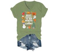 Brace Yourself The BER Months are Coming - Camiseta gráfica con cuello redondo y cuello en V, Verde-vt-1, XXL