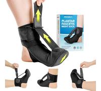 BraceAbility Calcetín fascitis plantar noche | Férula de bota de estiramiento suave para dormir, tendinitis de Aquiles, soporte de pies, abrazadera y talón, alivio del dolor, manga de compresión (grande)