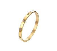 Bracelet Bangle Gold Rose Gold Silver with Cubic Zirconia Stones Stainless Steel Hinged Jewelry