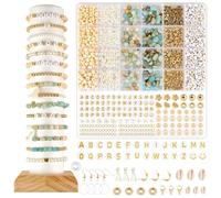 Bracelet Beads Kit, Bead Bracelet Making Kit, Kit Perline Per Braccialetti, Incluye Cuentas Del Abecedario, Piedras Naturales, Para Adultos y Niños Para Hacer Pulseras, Collares, Pendientes