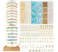 Bracelet Beads Kit, Bead Bracelet Making Kit, Perline Per Braccialetti, Incluye Cuentas Del Abecedario, Piedras Naturales, Para Adultos y Niños Para Hacer Pulseras, Collares, Pendientes (B)