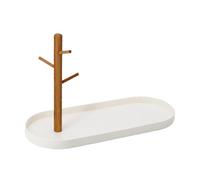 Bracelet Holder - Tree Tower Rack Hanging Organizer , Jewelry Rack With Wood Tray | Jewelry Dish Vanity Organizer, Jewelryy Tree Stand With Wooden Branch Racks For Bracelet, Ring, Earrings, Key