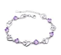 Braceletas de Cristal Cadena Corazon Mujeres Pulseras Valentín de Boda Femenina Valentín