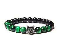 Braceletas para Mujeres para Mujeres Bangle Vintage Nordic Unicent Matte Beads Pulseras Pulseras de Piedra de la Cabeza del Lobo Punk Punk Joyería/X