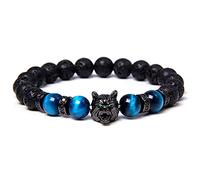 Braceletas para Mujeres para Mujeres Bangle Vintage Nordic Unicent Matte Cuentas Mate Pulseras Lobo Pulsera de Piedra Punk Punk Joyería/C