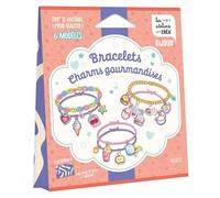 Bracelets Charms gourmandises: Tout le matériel pour réaliser 6 modèles - Avec en bonus, une pochette cadeau à fabriquer ! (Les ateliers créa' - Pochette soufflet)