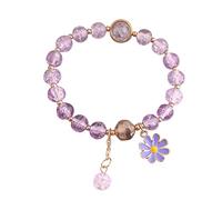 Bracelets Colorful Flower Amethyst 'S Female Bracelet Crystal Beaded Furry Hoop
