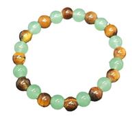 Bracelets Crystal Stone Bracelet Green Tiger Eye Stone Bracelet Handmade Adjustable Elastic Extra Long (Brown-1, 20cm)