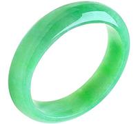 Bracelets de jade verde para mujeres Gemle Natural Gemle genuino de Jade Bangle con regalos de certificado para esposa (tamaño: 64 mm)