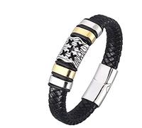 Bracelets for Men, Bracelets for Men, Woven Men's Bracelet, Engraving Bracelet, Stainless Steel with Magnetic Clasp, Men's Gifts