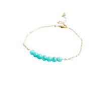 Bracelets Light Blue Amazonite Freshwater Pearl Filled Link Balance Anklet Delicate Jewelry