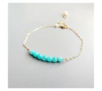 Bracelets Light Blue Amazonite Freshwater Pearl Filled Link Balance Anklet Delicate Jewelry