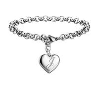 Bracelets Stainless Steel Cable Wire Heart Charm Bangle Bracelet Punk Adjustable Wrist Double Earrings for Two