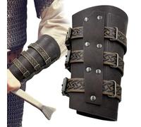 Bracer renacentista de piel sintética de estilo medieval, ajustable, hebilla de piel sintética suave, accesorios para disfraz de caballero para LARP, cosplay, fant